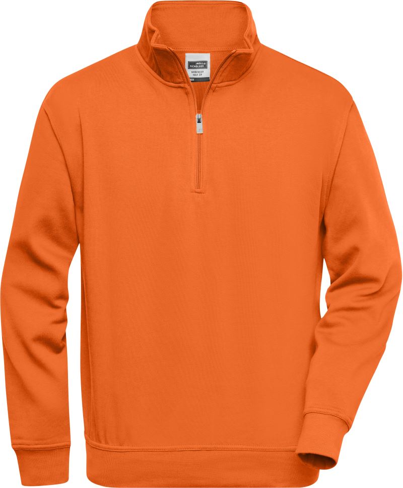 Levně Pracovní mikina s 1/4 zipem - orange