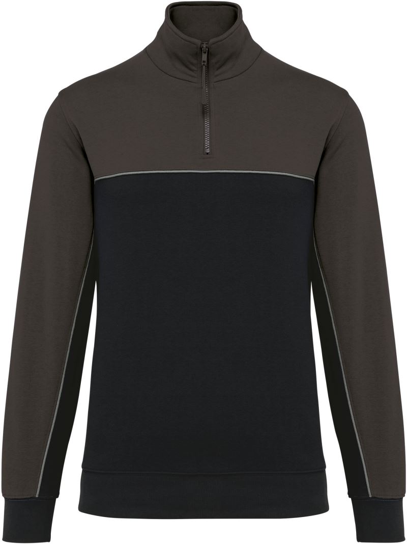 Levně Pracovní mikina s 1/4 zipem - black/dark grey