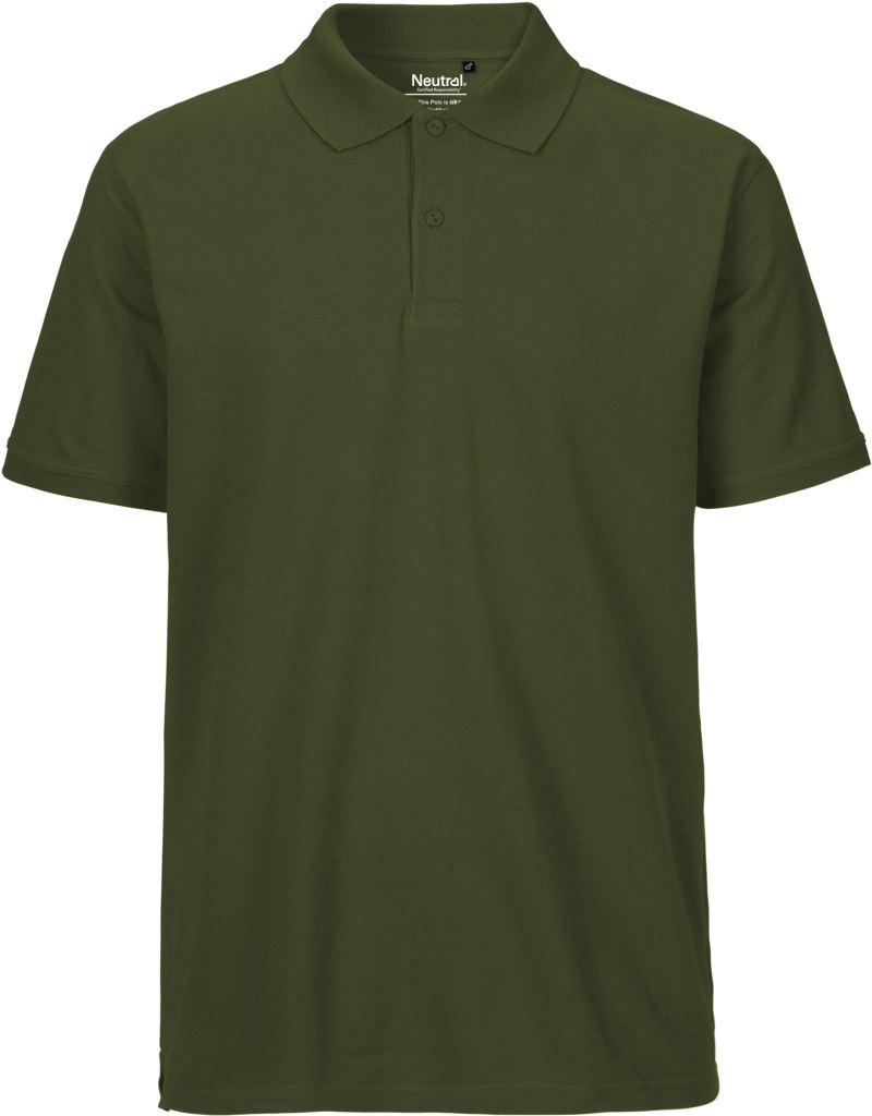 Levně Pánské piqué polo z bio bavlny - military