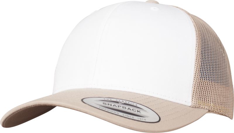 Levně 6 panelová Trucker kšiltovka - khaki/white/khaki