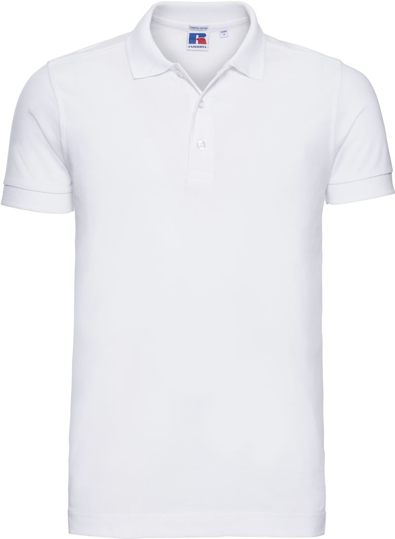Pánské elastické piqué polo - white
