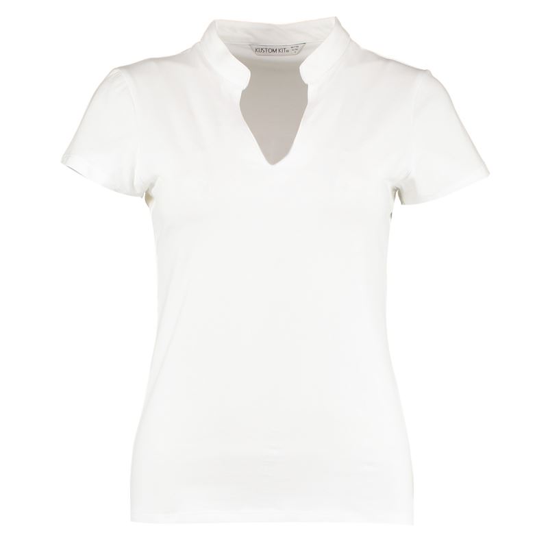 Levně Top s mandarin límečkem - white