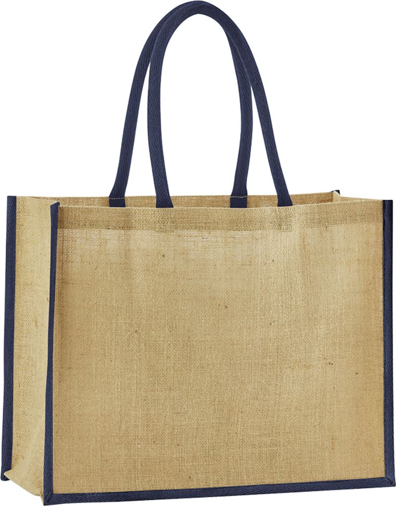 Jutová nákupní taška "Classic" - natural/navy
