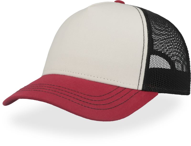 Levně 5 panelová Trucker kšiltovka - white/burgundy/black
