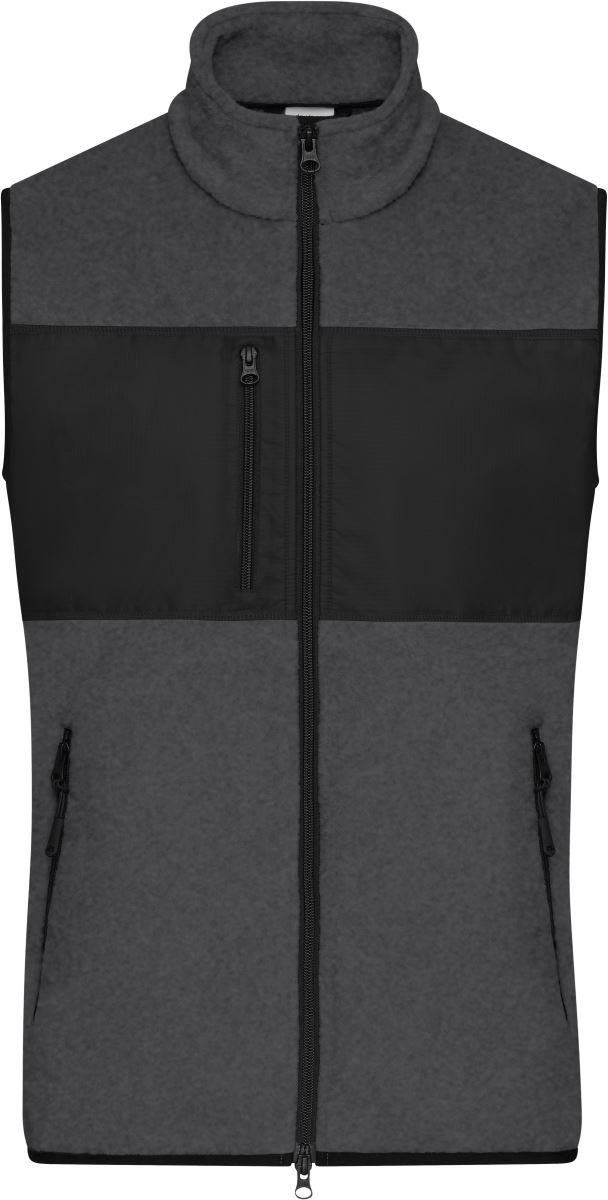 Levně Pánská fleecová vesta - dark melange/black