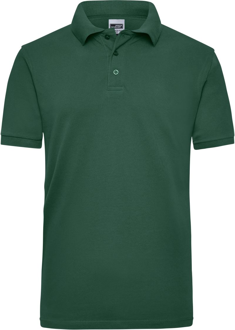 Levně Pánské pracovní piqué polo z těžké bavlny - dark green