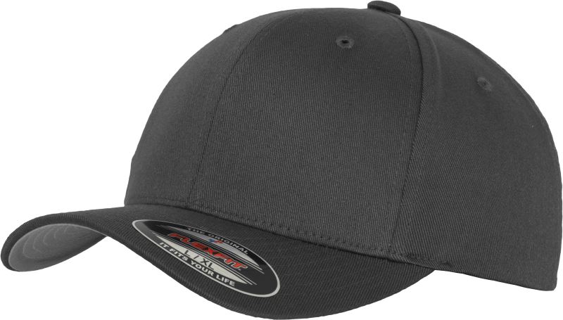 Levně 6 panelová vlněná česaná kšiltovka Flexfit - dark grey