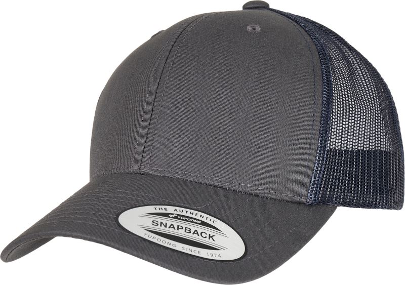 Levně 6 panelová vintage kšiltovka "Trucker" - charcoal/navy