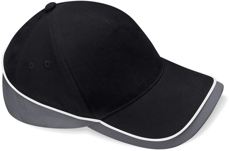 Levně 5 panelová týmová závodní kšiltovka - black/graphite grey/white