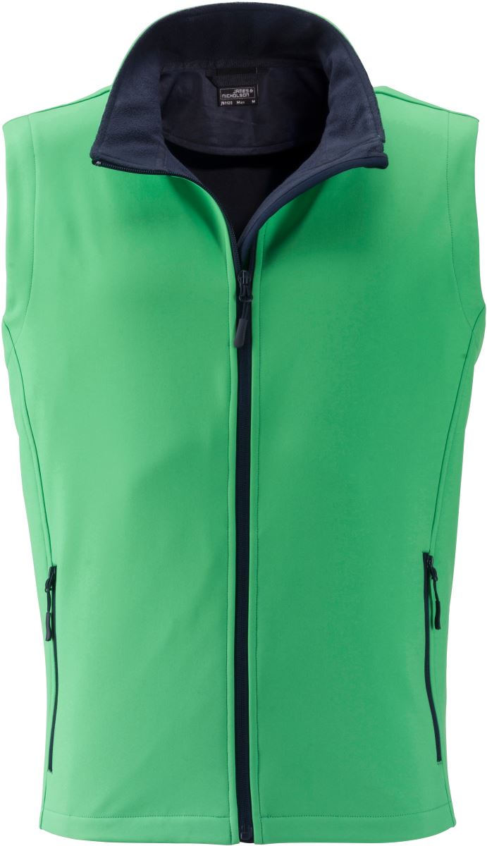 Levně Pánská 2-vrstvá promo softshellová vesta - green/navy