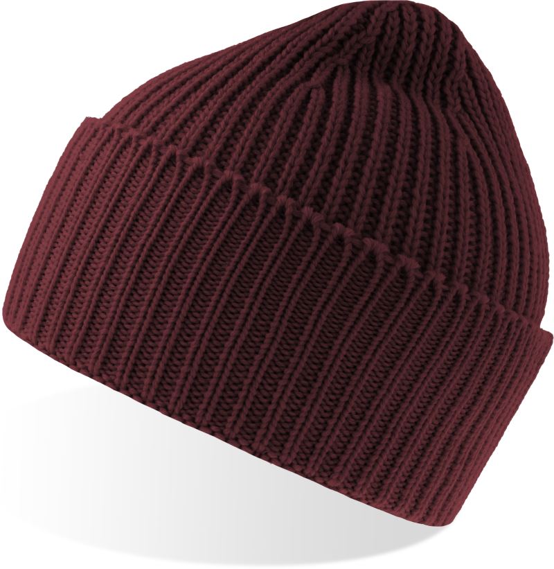 Levně Pletená čepice "Oak" - burgundy melange