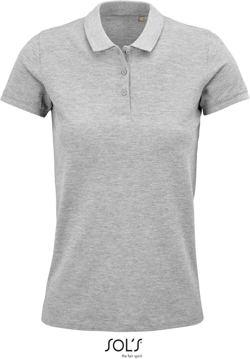 Levně Dámské piqué polo z bio bavlny - grey melange