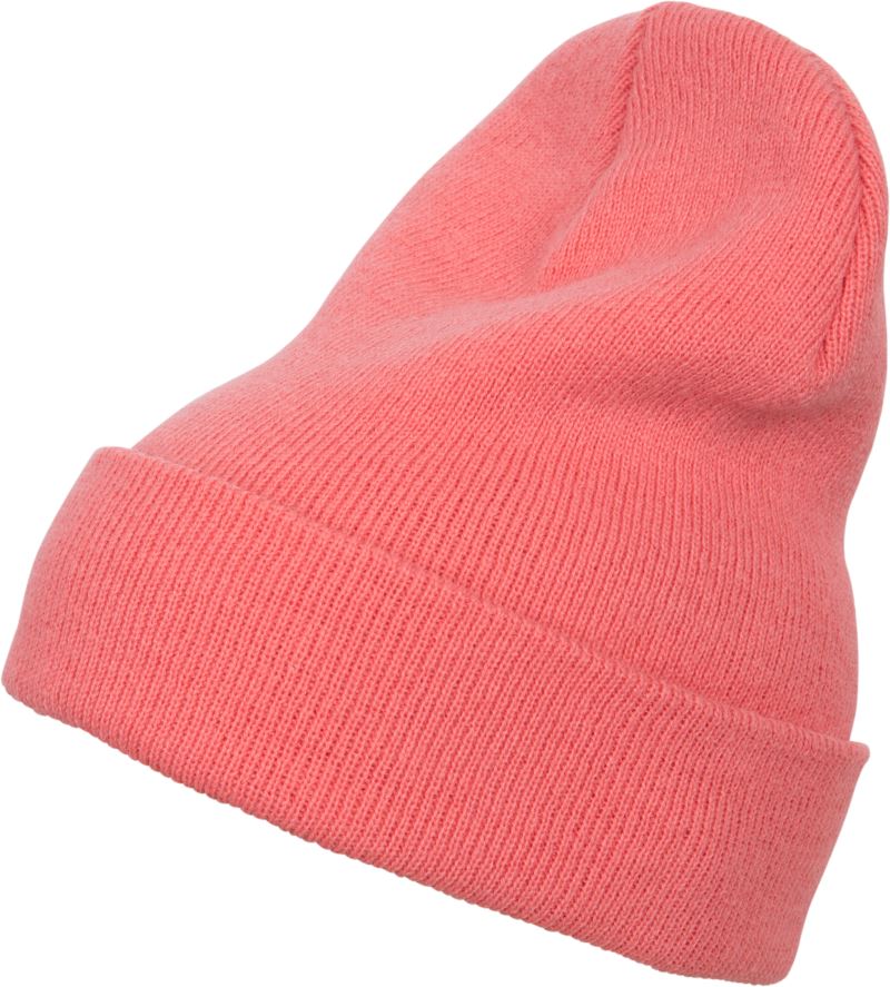 Levně Dlouhá pletená čepice - coral