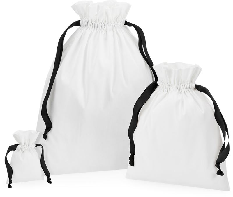 Levně Bavlněný pytel s dárkovou stuhou - soft white/black