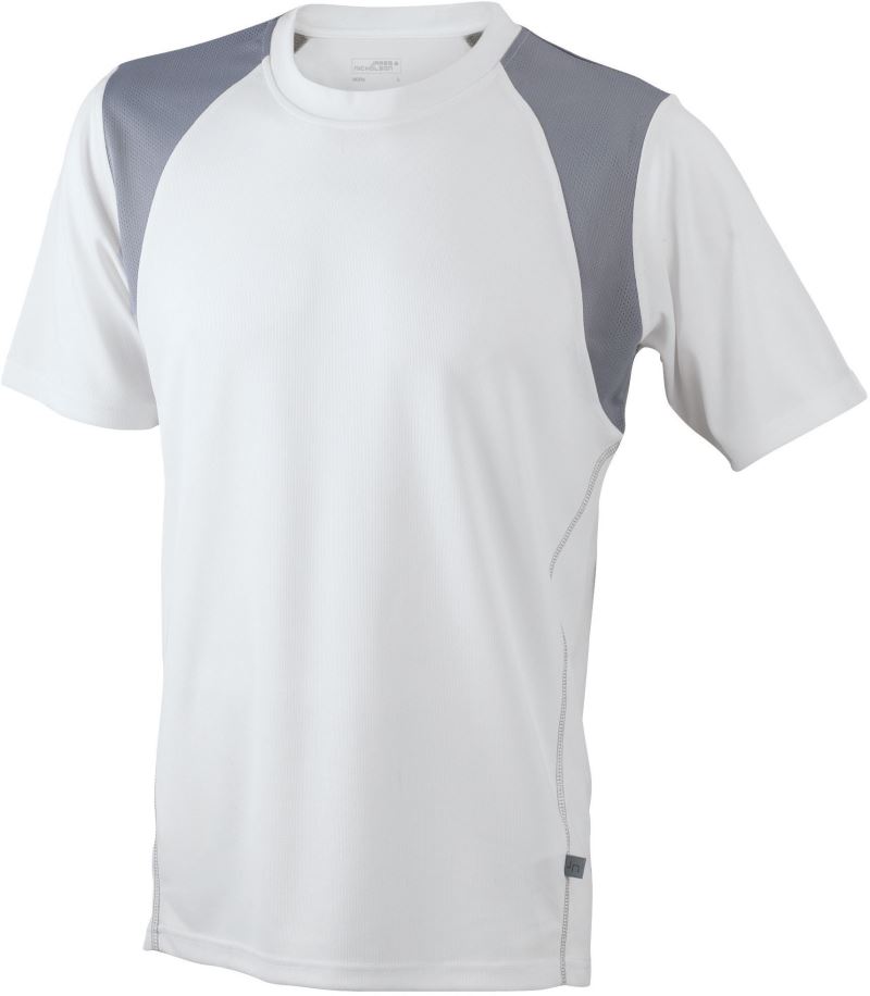 Levně Pánské běžecké tričko - white/silver