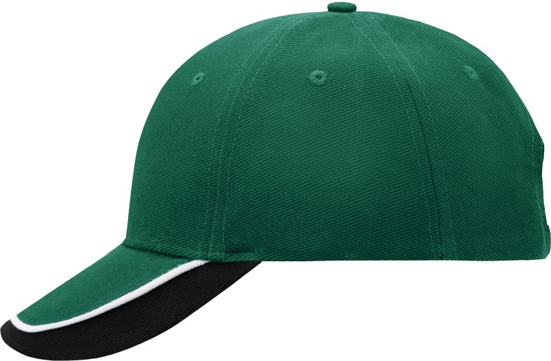 Kšiltovka s tříbarevným kšiltem - dark green/white/black