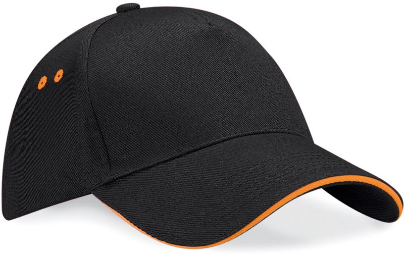 5 panelová sandwich kšiltovka - black/orange