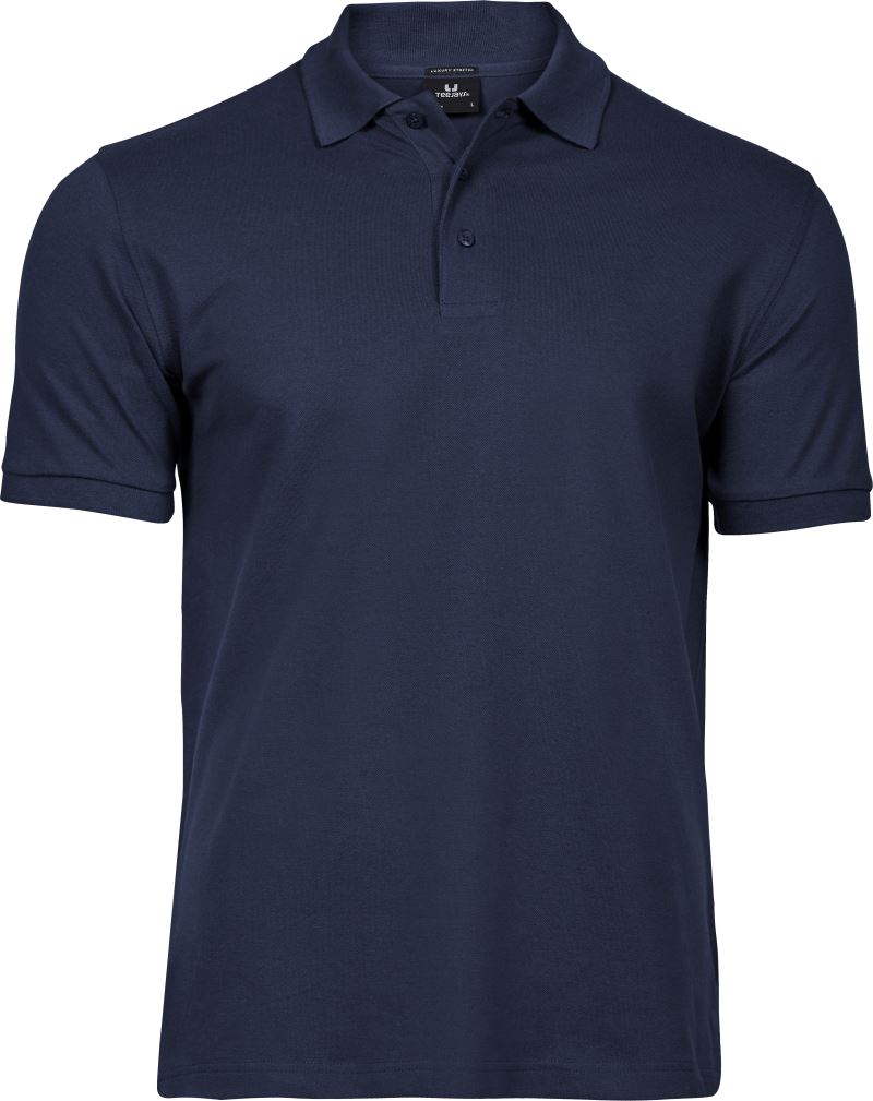 Levně Pánské luxusní strečové piqué polo z těžké bavlny - navy