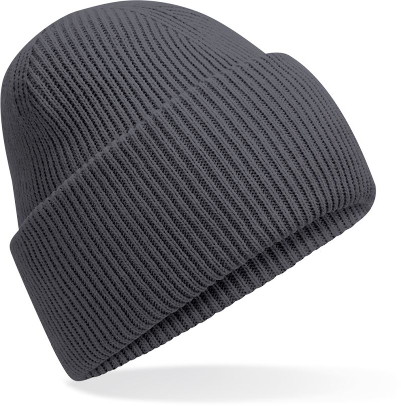 Levně Pletená čepice s manžetou "Recycled" - graphite grey