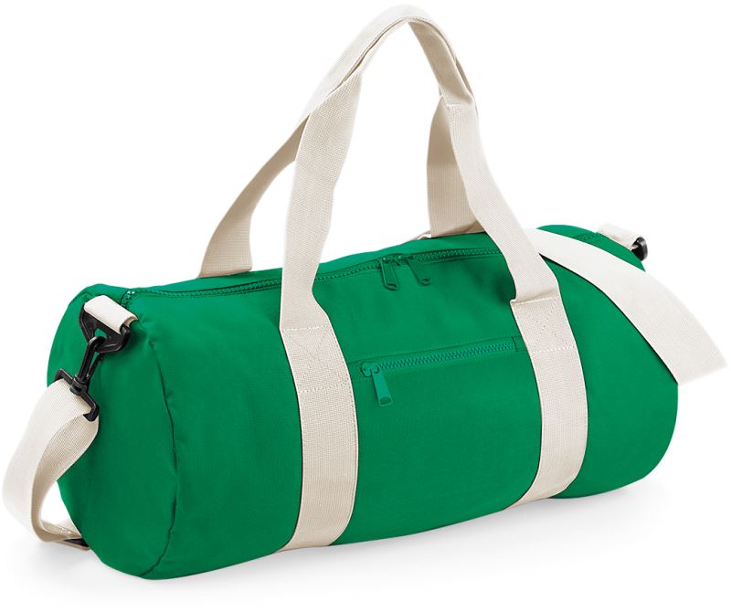 Levně Kulatá sportovní taška - kelly green/off white