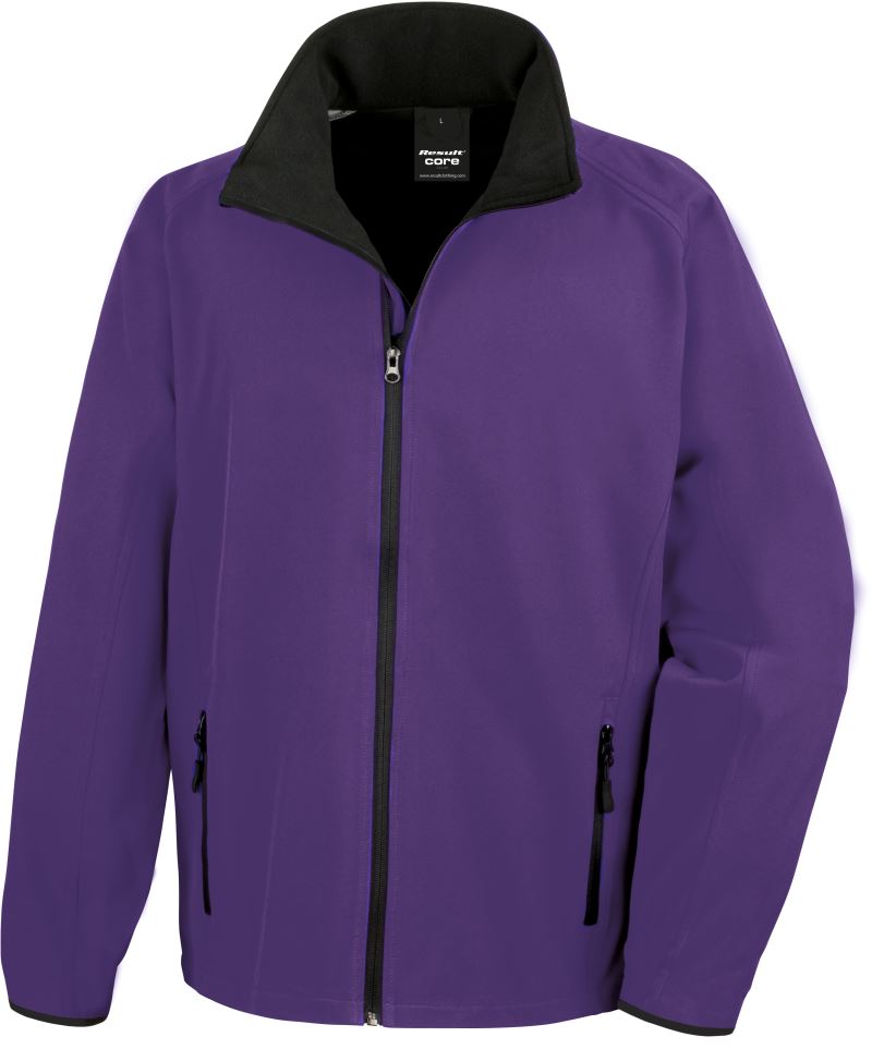 Levně Pánská 2-vrstvá softshellová bunda "Printable" - purple/black