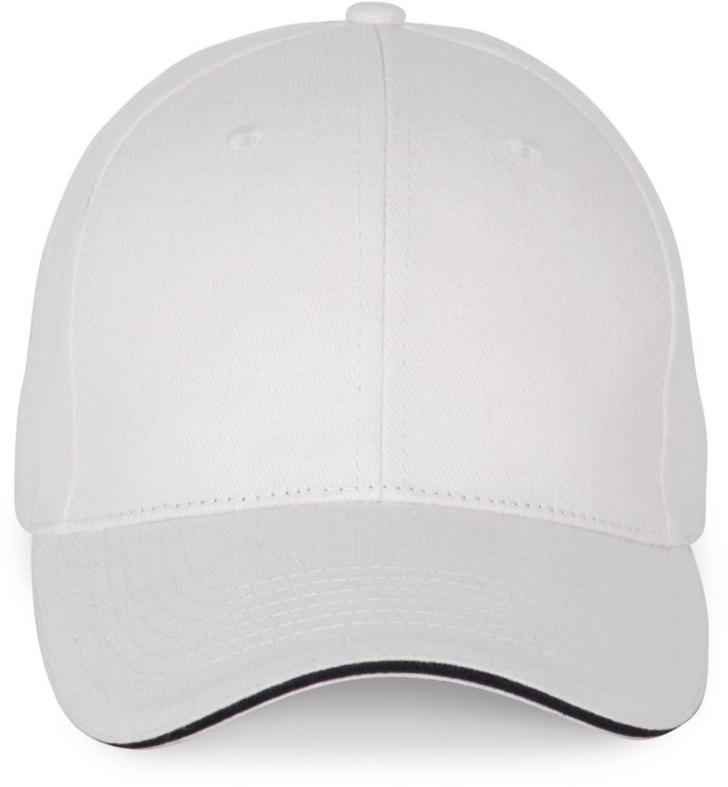6 panelová sandwich kšiltovka - white/navy