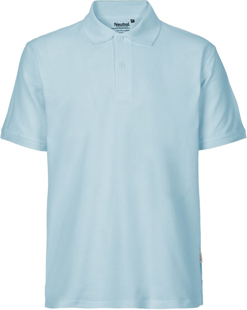 Levně Pánské piqué polo z bio bavlny - light blue