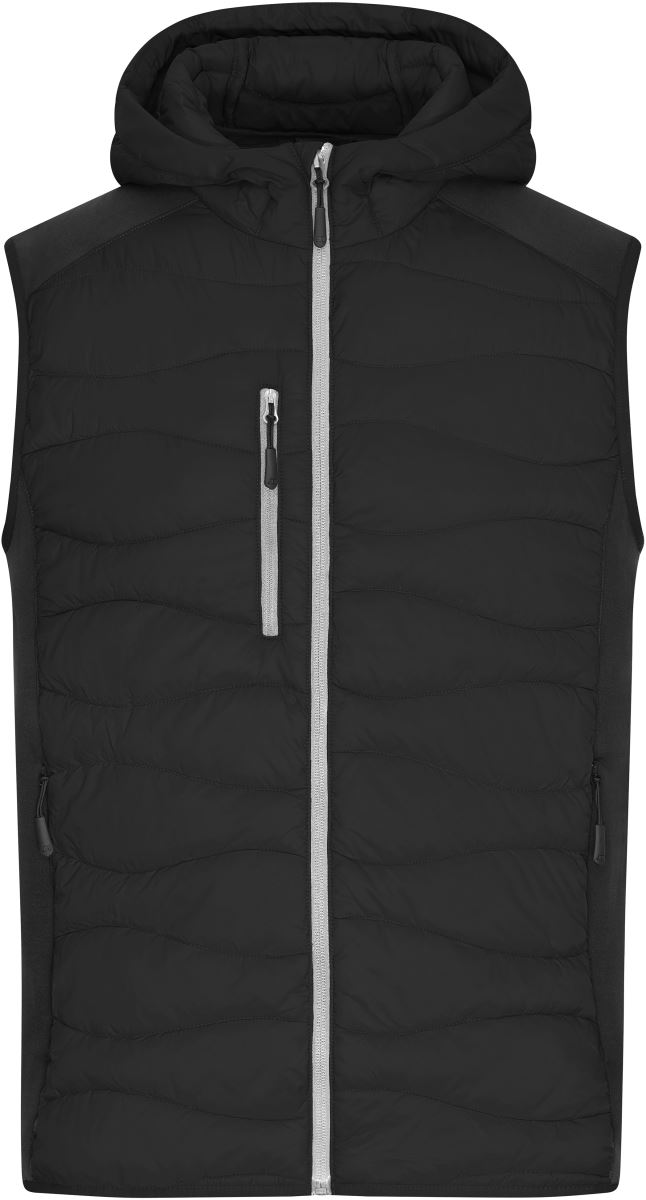 Levně Pánská strečová fleecová vesta - black/black