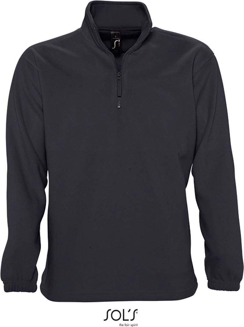 Levně Fleecová mikina s 1/2 zipem - charcoal grey