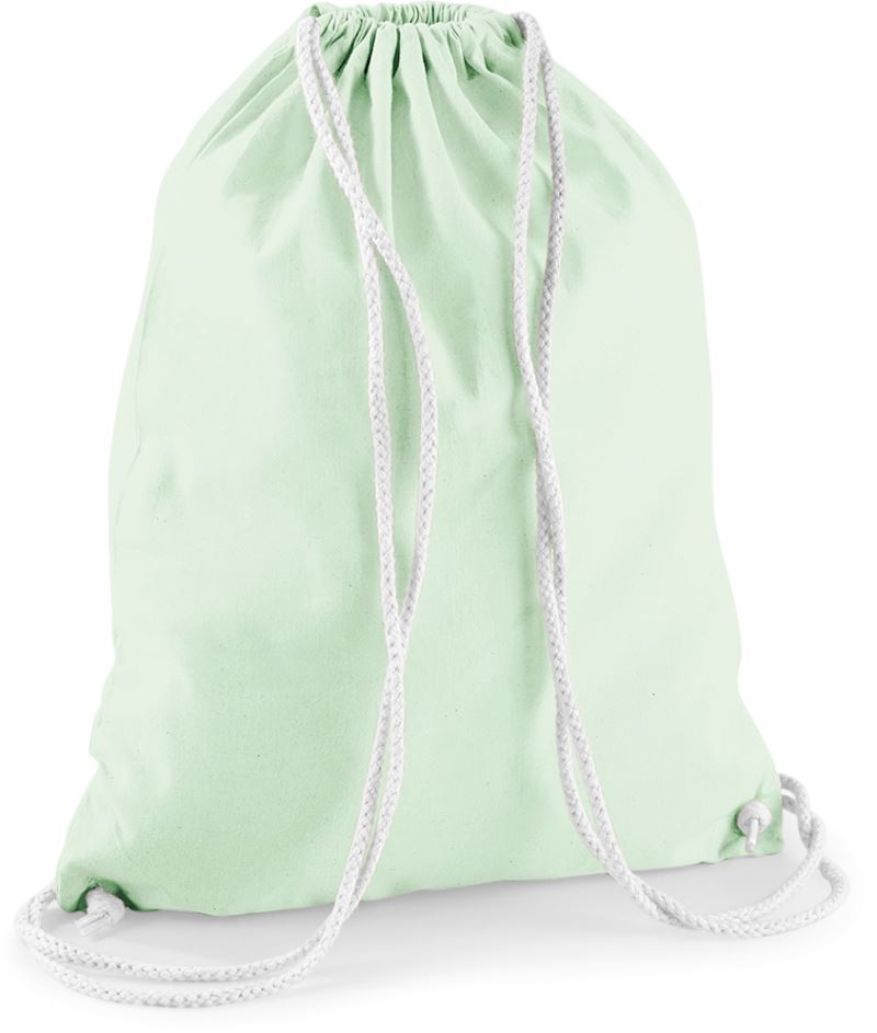 Levně Bavlněný vak na záda - pastel mint/white