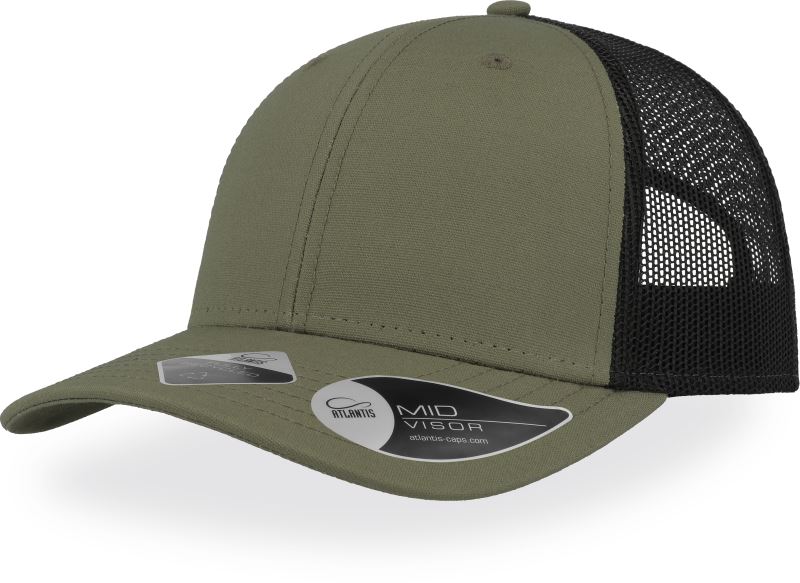 Levně 6 panelová síťovaná kšiltovka "Recy Three" - olive/black