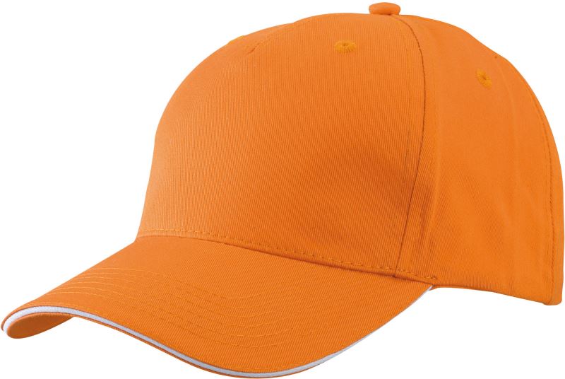 Levně 5 panelová sandwich kšiltovka - orange/white