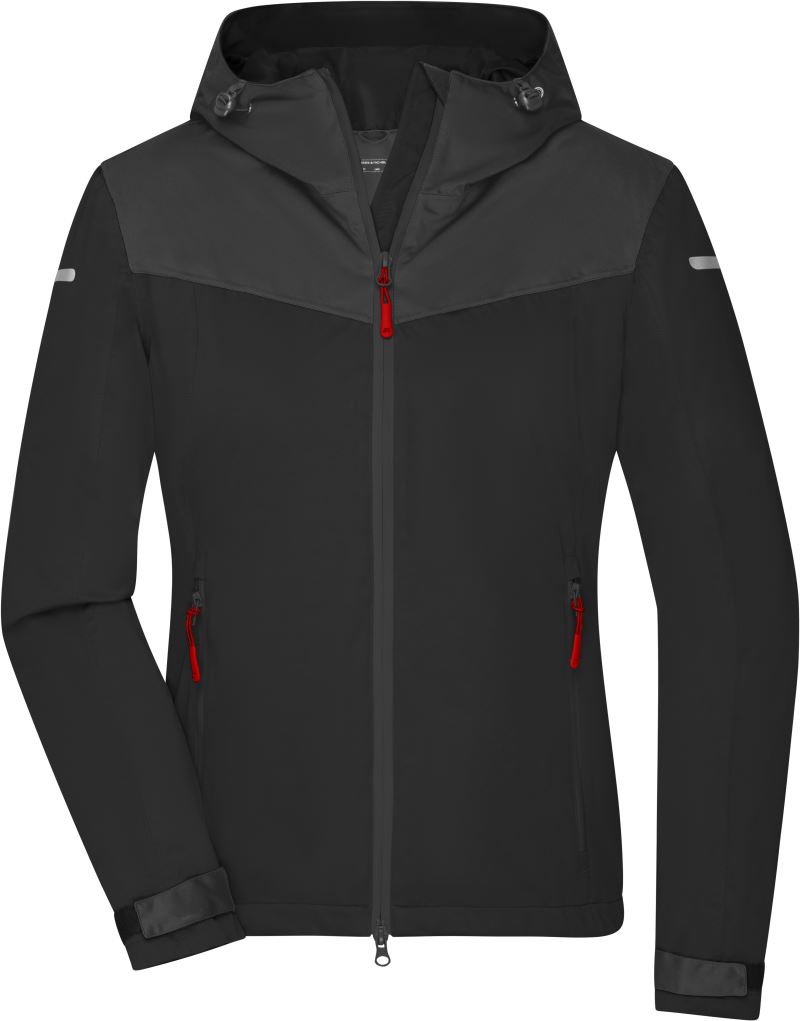 Levně Dámská outdoorová softshellová bunda - black/carbon/light red