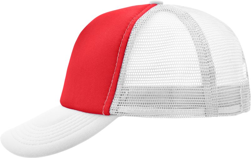Levně 5 panelová polyesterová síťovaná kšiltovka - red/white