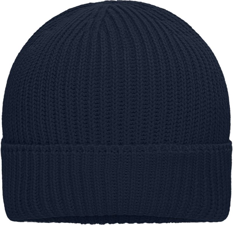Pletená čepice z bio bavlny - navy