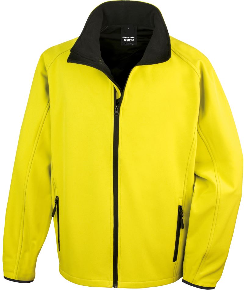 Levně Pánská 2-vrstvá softshellová bunda "Printable" - yellow/black