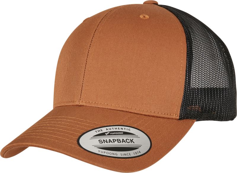 Levně 6 panelová vintage kšiltovka "Trucker" - caramel/black