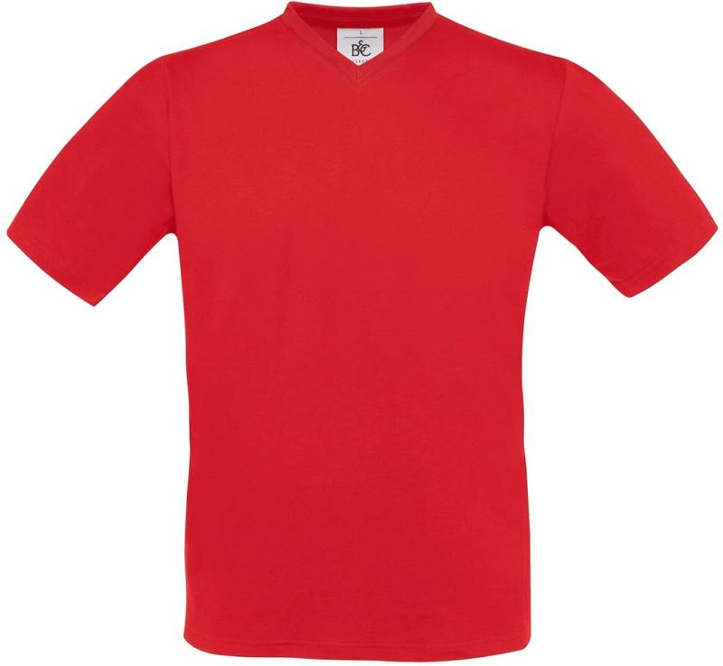 Tričko s výstřihem do V - red