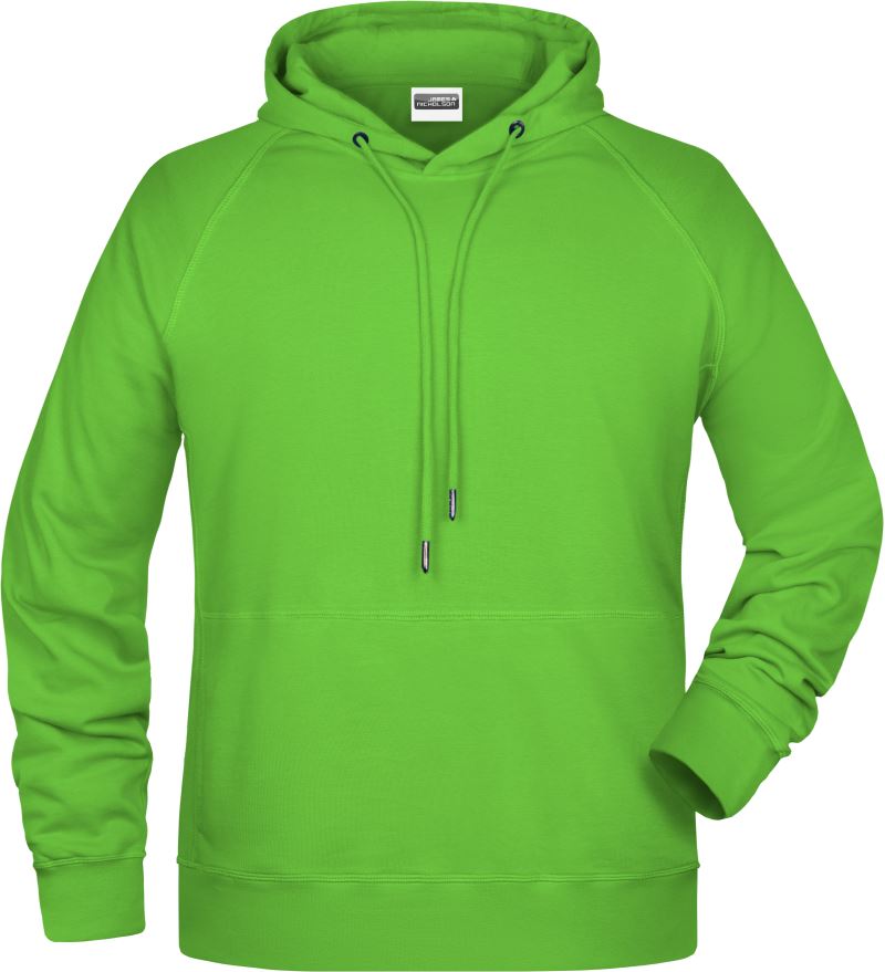 Levně Pánská raglánová mikina s kapucí - lime green