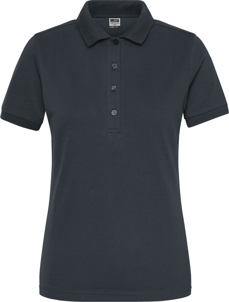 Levně Dámské pracovní elast. polo z bio bavlny - Solid - carbon