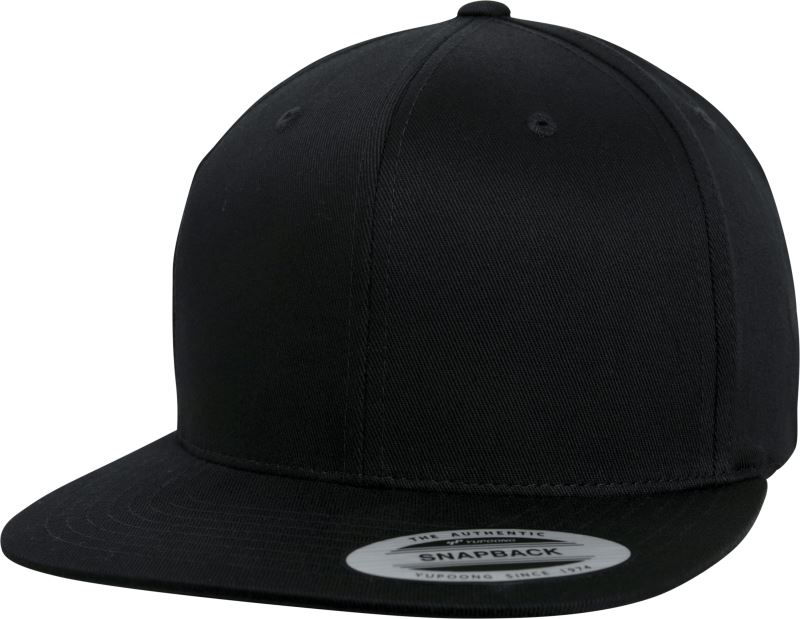 Levně 6 panelová Snapback bio kšiltovka - black