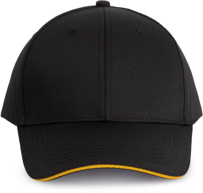 Levně 6 panelová kšiltovka - black/yellow
