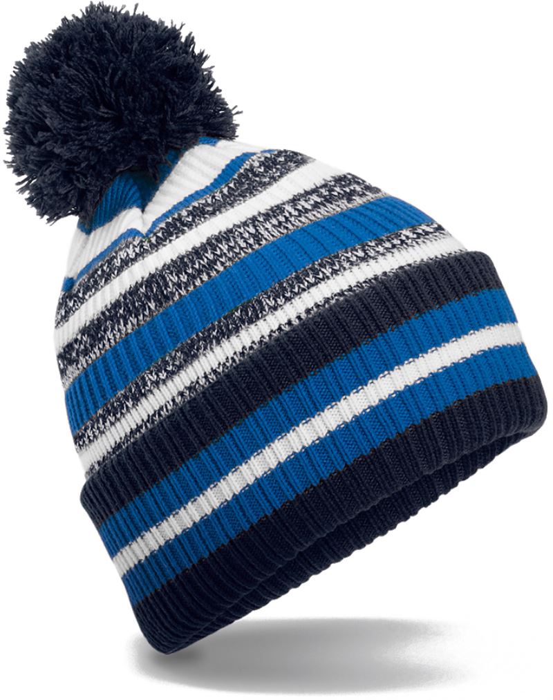 Levně Pletená čepice s pruhy "Fan" - french navy/sapphire blue/white