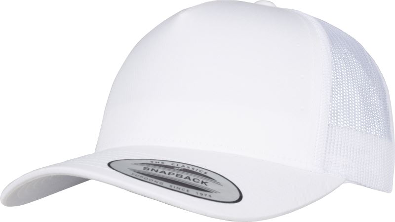 Levně 5 panelová Retro Trucker kšiltovka - white