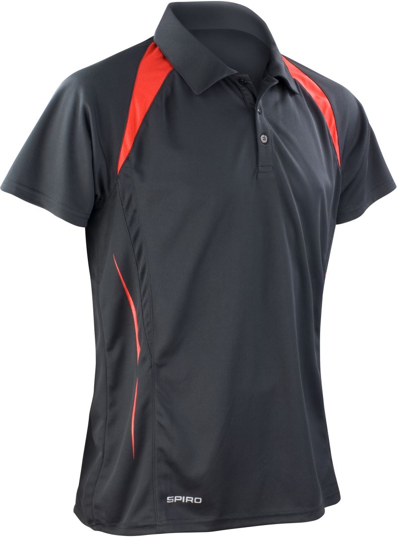 Levně Pánské týmové piqué polo - black/red