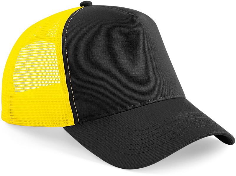 Levně 5 panelová Trucker kšiltovka - black/yellow