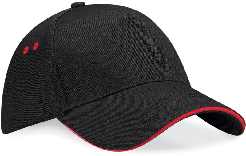 Levně 5 panelová sandwich kšiltovka - black/classic red