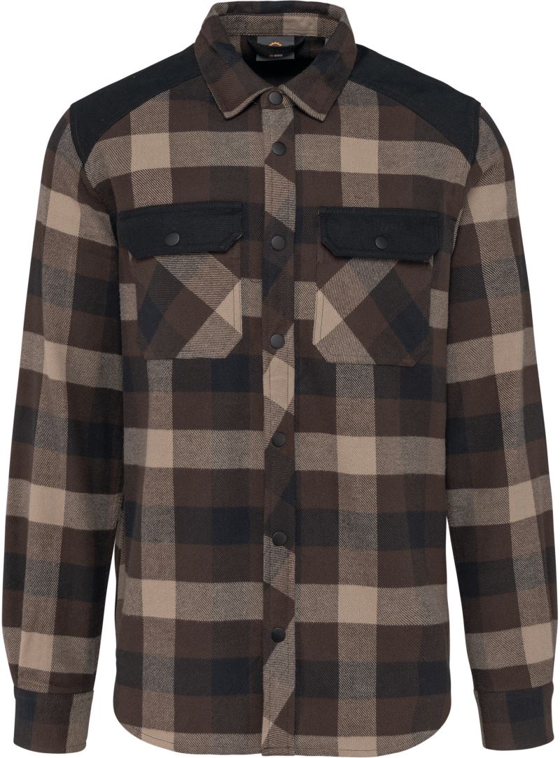 Levně Pracovní kostkovaná košile - chocolate/dark beige/black