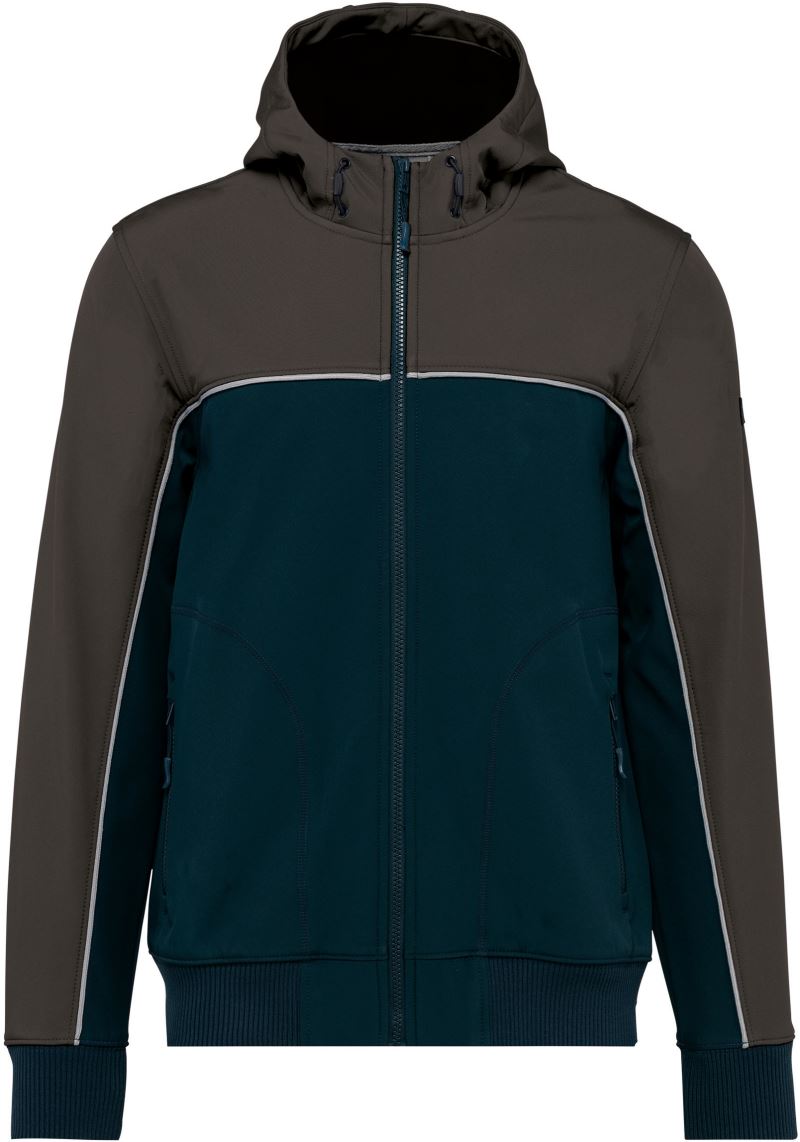 Levně Pracovní 3-vrstvá softshellová bunda - navy/dark grey