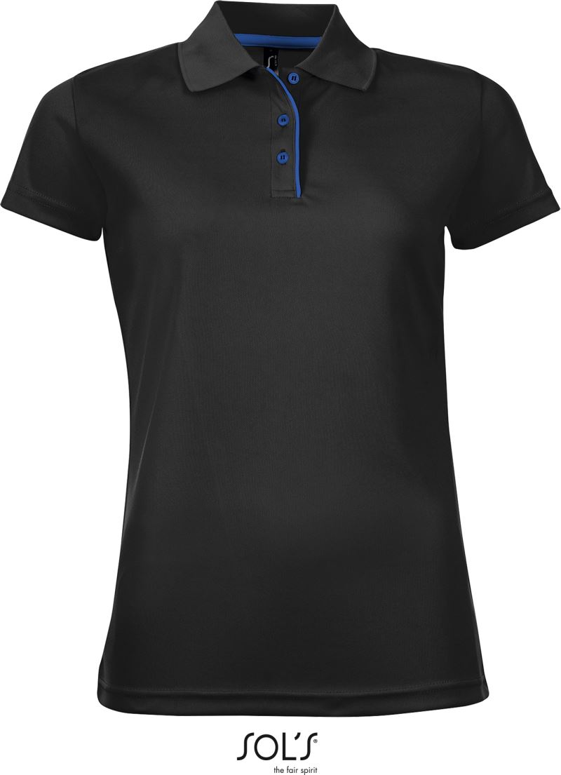 Levně Dámské piqué sportovní polo - black